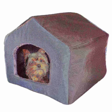 Pet Adobe Cozy Cottage House Shaped Pet Bed - Gray 19x18.5x17 139062RXU